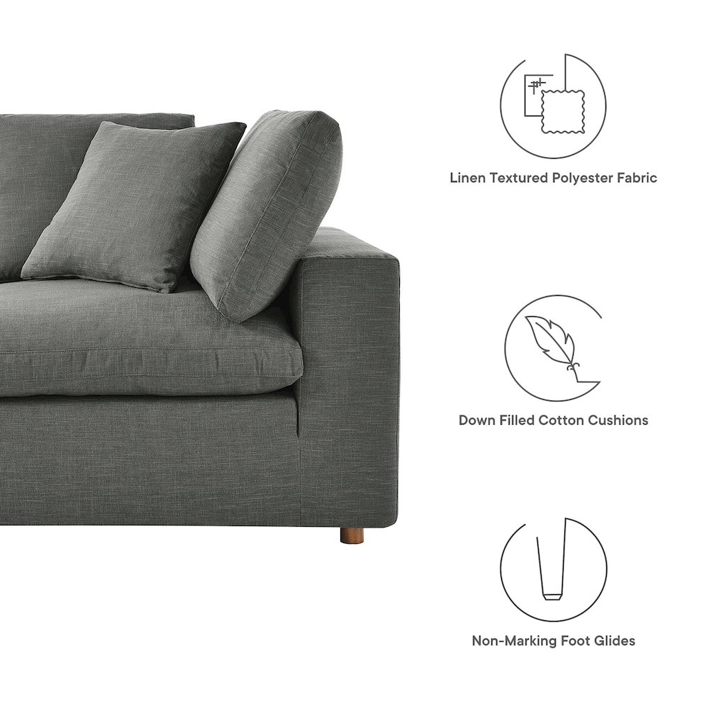 Commix 5-Piece Down Filled Overstuffed Armless Sectional Sofa. Picture 4