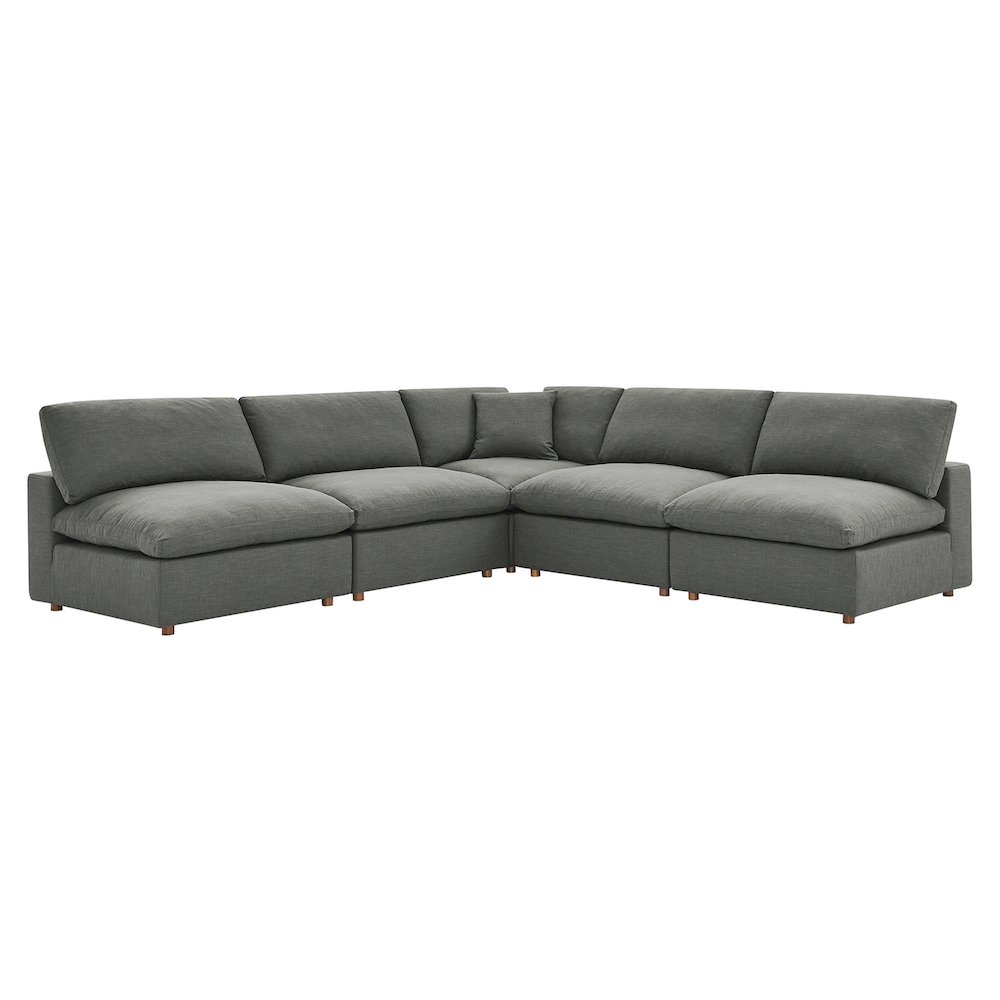 Commix 5-Piece Down Filled Overstuffed Armless Sectional Sofa. Picture 1