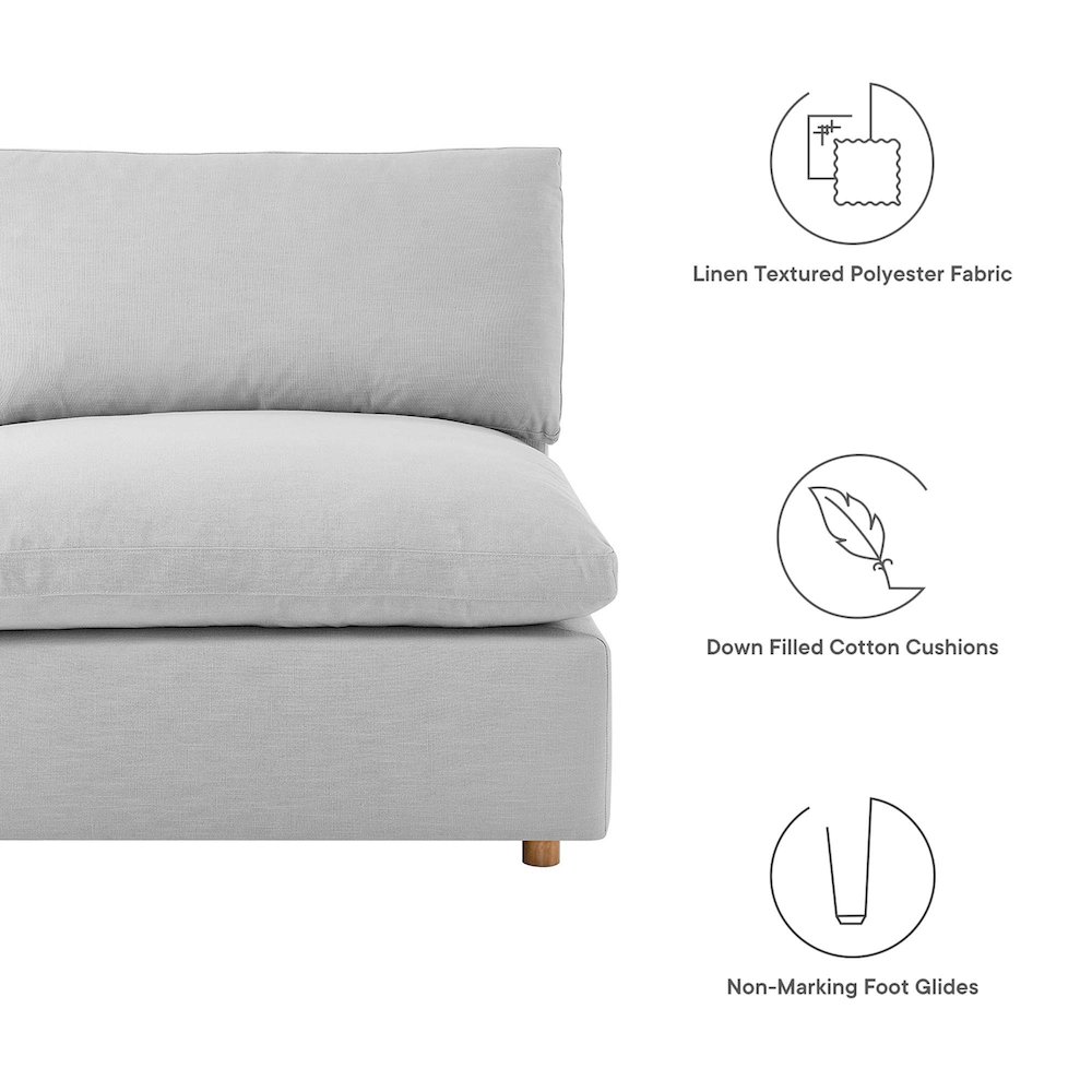 Commix 5-Piece Down Filled Overstuffed Armless Sectional Sofa. Picture 3