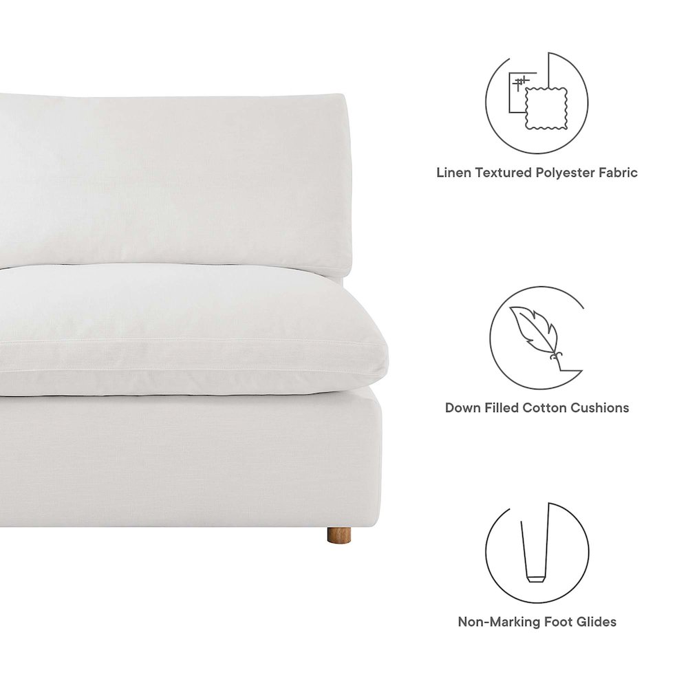 Commix 5-Piece Down Filled Overstuffed Armless Sectional Sofa. Picture 3