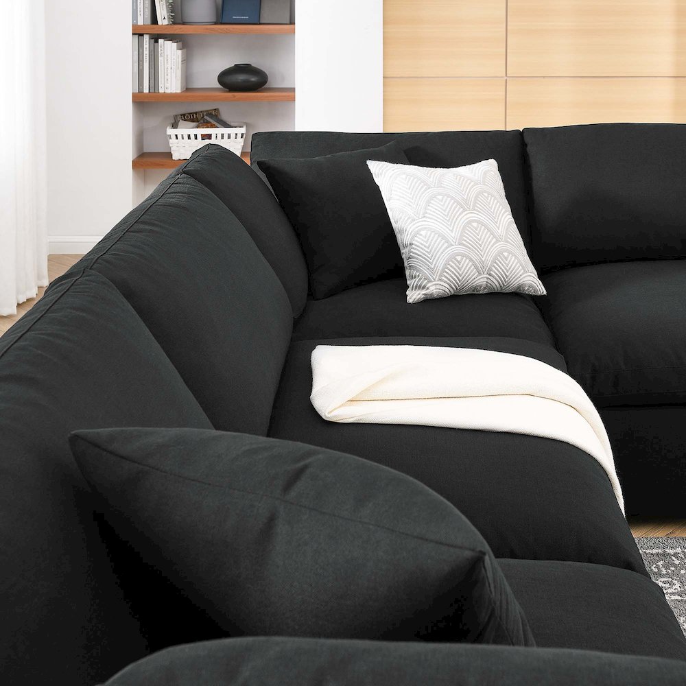 Commix 6 Piece Down Filled Overstuffed Sectional Sofa Set. Picture 4