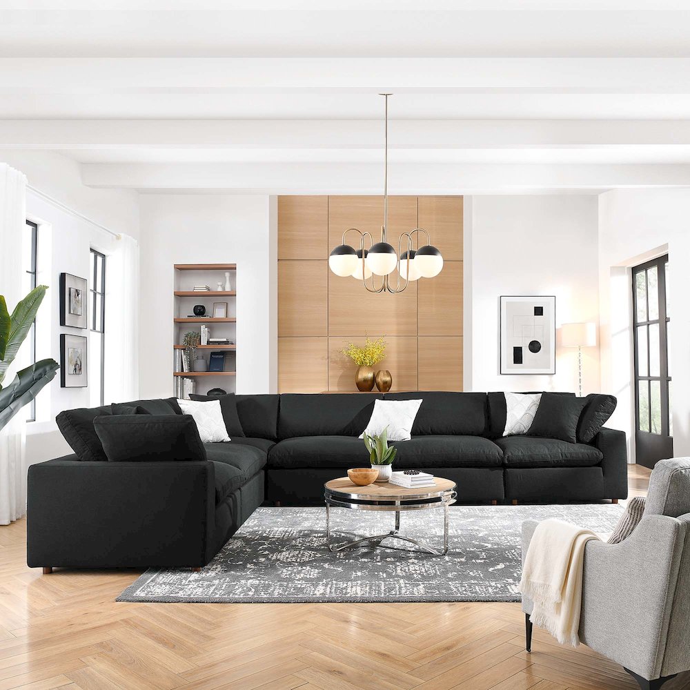 Commix 6 Piece Down Filled Overstuffed Sectional Sofa Set. Picture 5