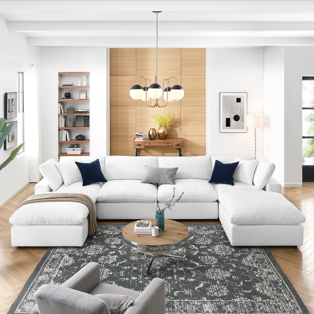 Commix 6-Piece Down Filled Overstuffed Sectional Sofa. Picture 17