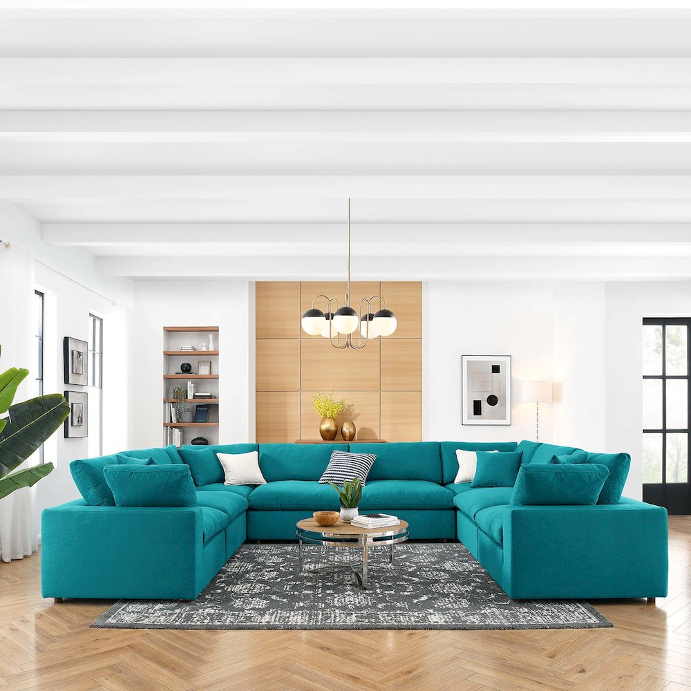 Commix 8-Piece Down Filled Overstuffed Sectional Sofa. Picture 14