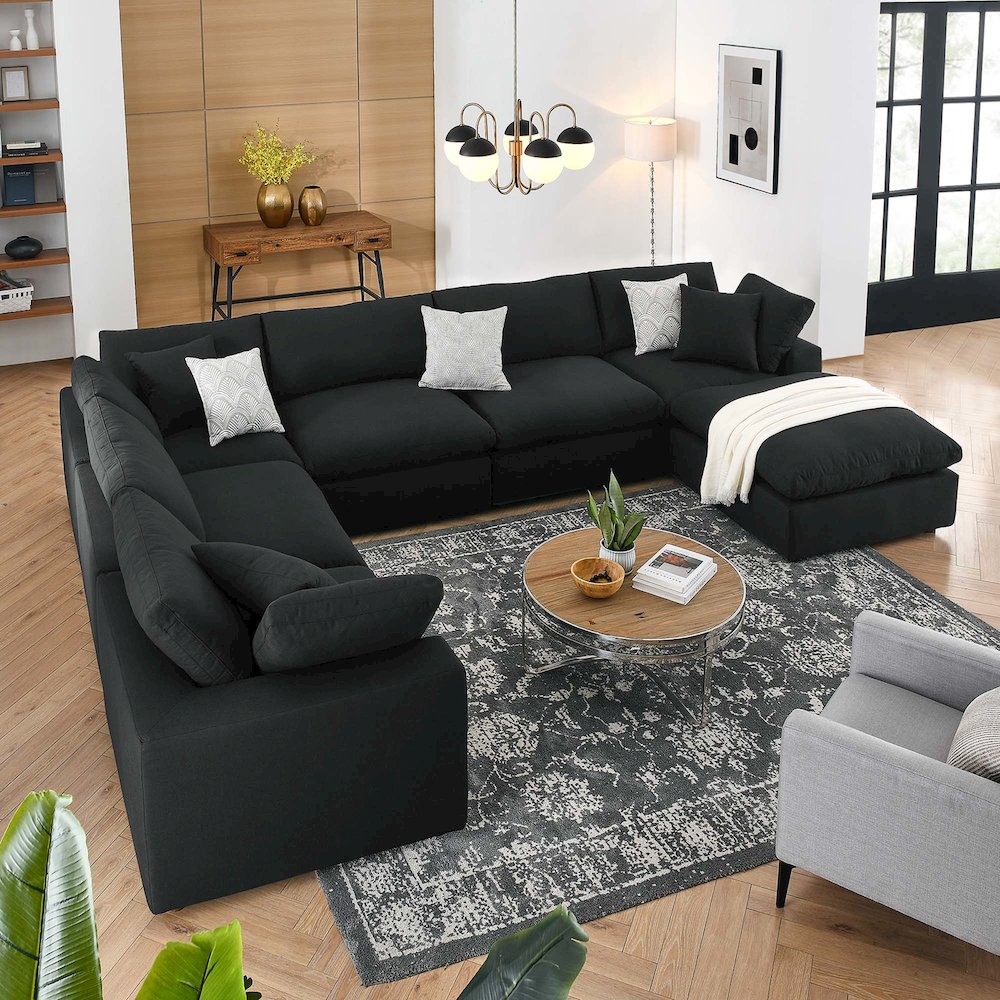 Commix 7-Piece Down Filled Overstuffed Sectional Sofa. Picture 14