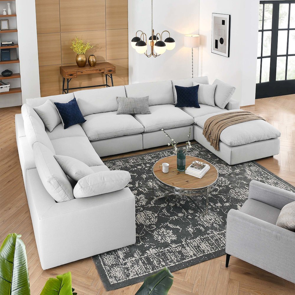 Commix 7-Piece Down Filled Overstuffed Sectional Sofa. Picture 14