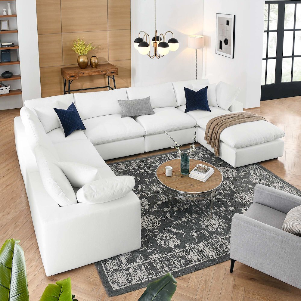Commix 7-Piece Down Filled Overstuffed Sectional Sofa. Picture 14