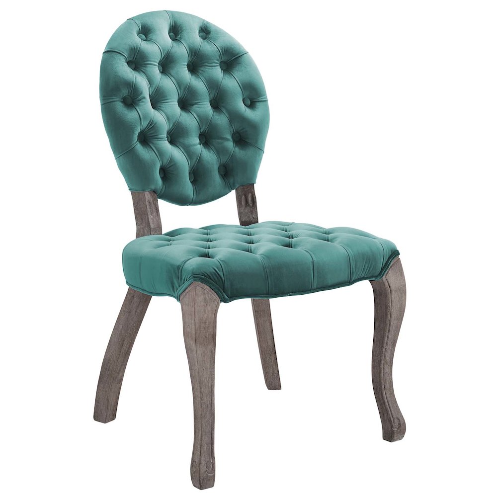 Exhibit French Vintage Dining Performance Velvet Side Chair. Picture 1