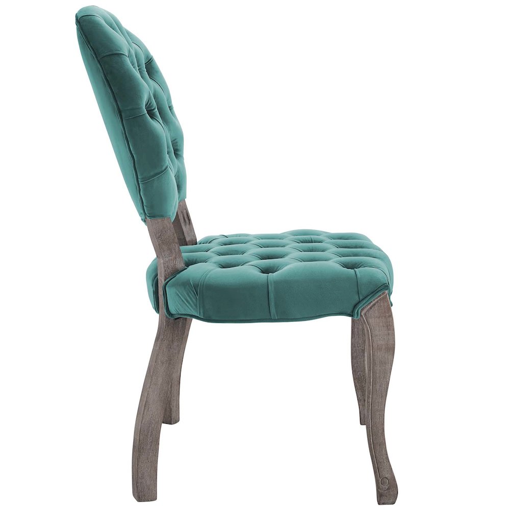 Exhibit French Vintage Dining Performance Velvet Side Chair. Picture 2
