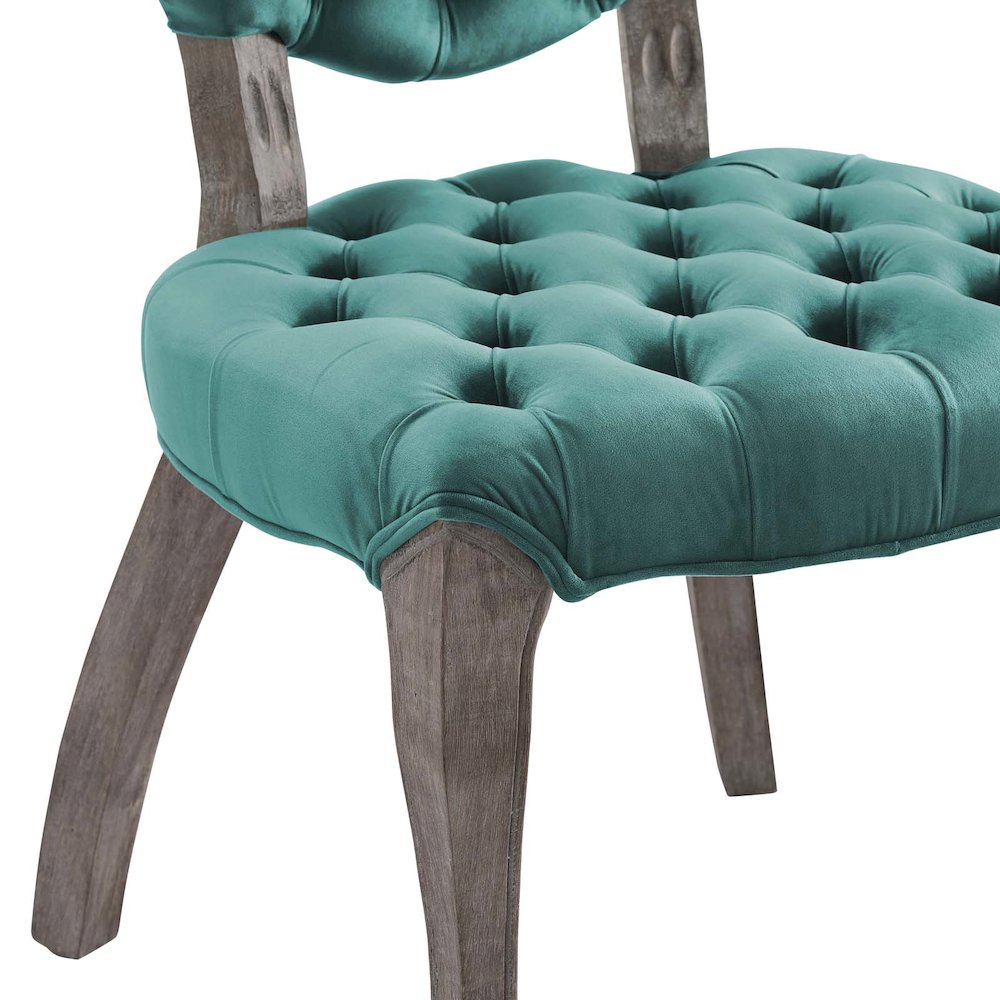 Exhibit French Vintage Dining Performance Velvet Side Chair. Picture 5