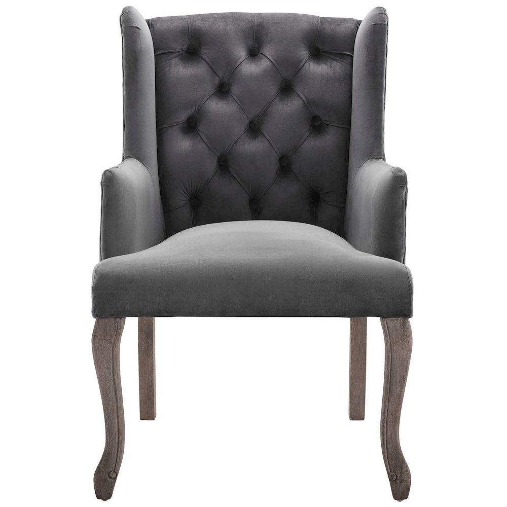 Realm French Vintage Dining Performance Velvet Armchair. Picture 4