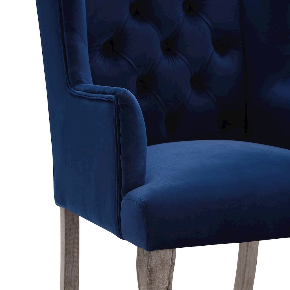 Realm French Vintage Dining Performance Velvet Armchair. Picture 5