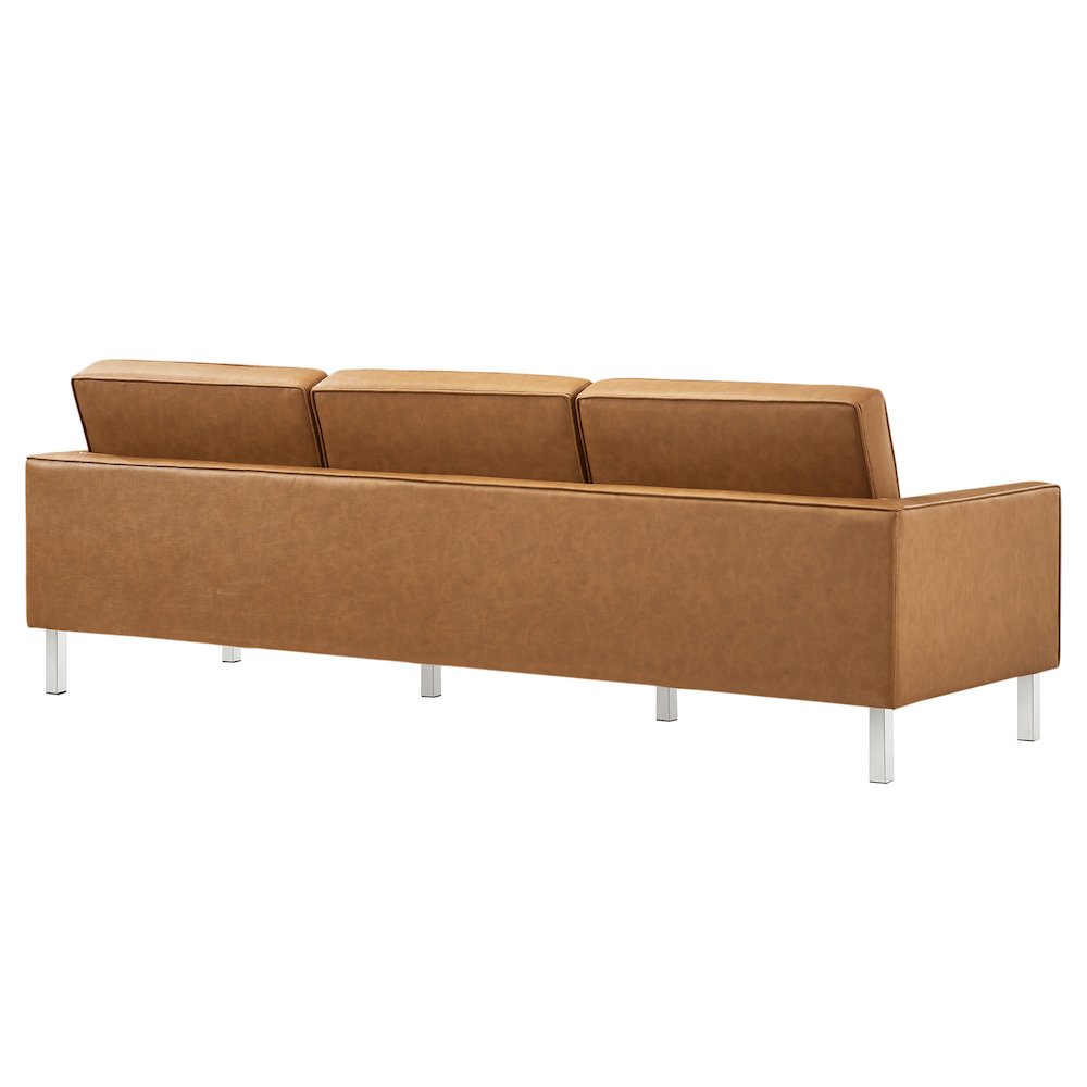 Loft Tufted Vegan Leather Sofa. Picture 5