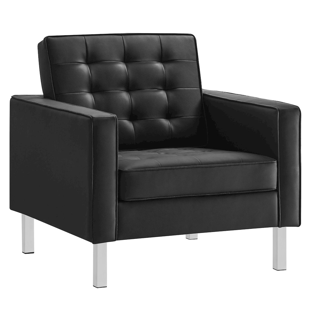 Loft Tufted Vegan Leather Armchair. Picture 1