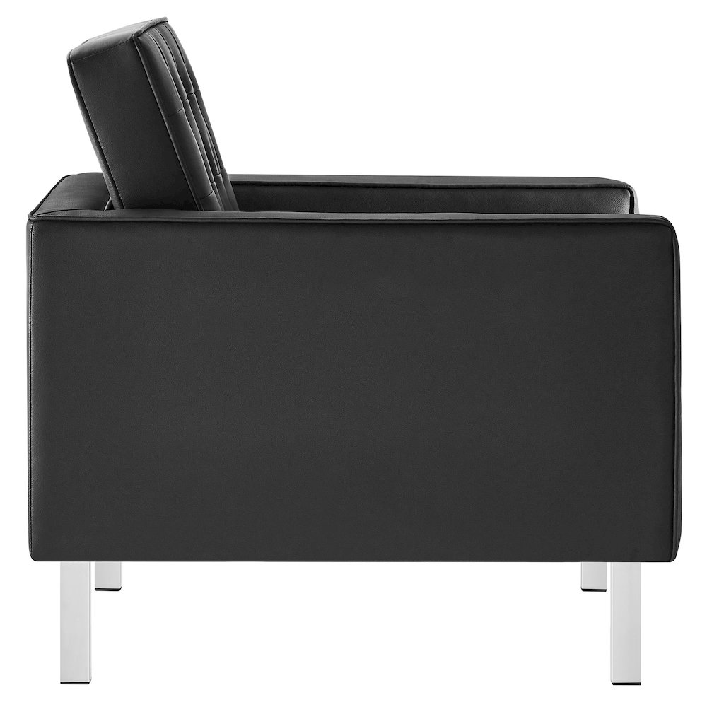 Loft Tufted Vegan Leather Armchair. Picture 4