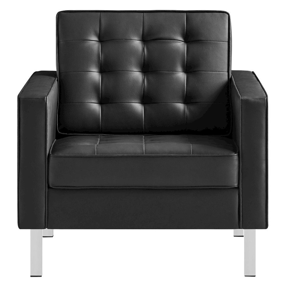 Loft Tufted Vegan Leather Armchair. Picture 6