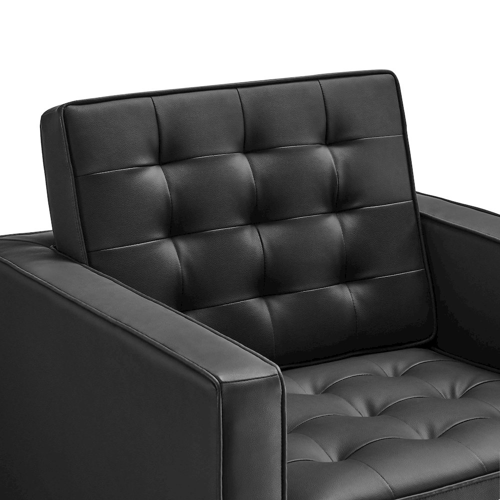 Loft Tufted Vegan Leather Armchair. Picture 7