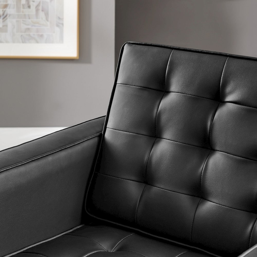 Loft Tufted Vegan Leather Armchair. Picture 8