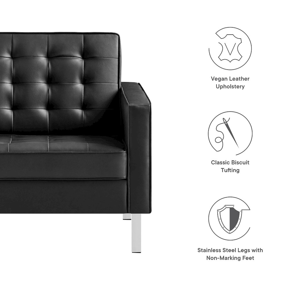Loft Tufted Vegan Leather Armchair. Picture 2