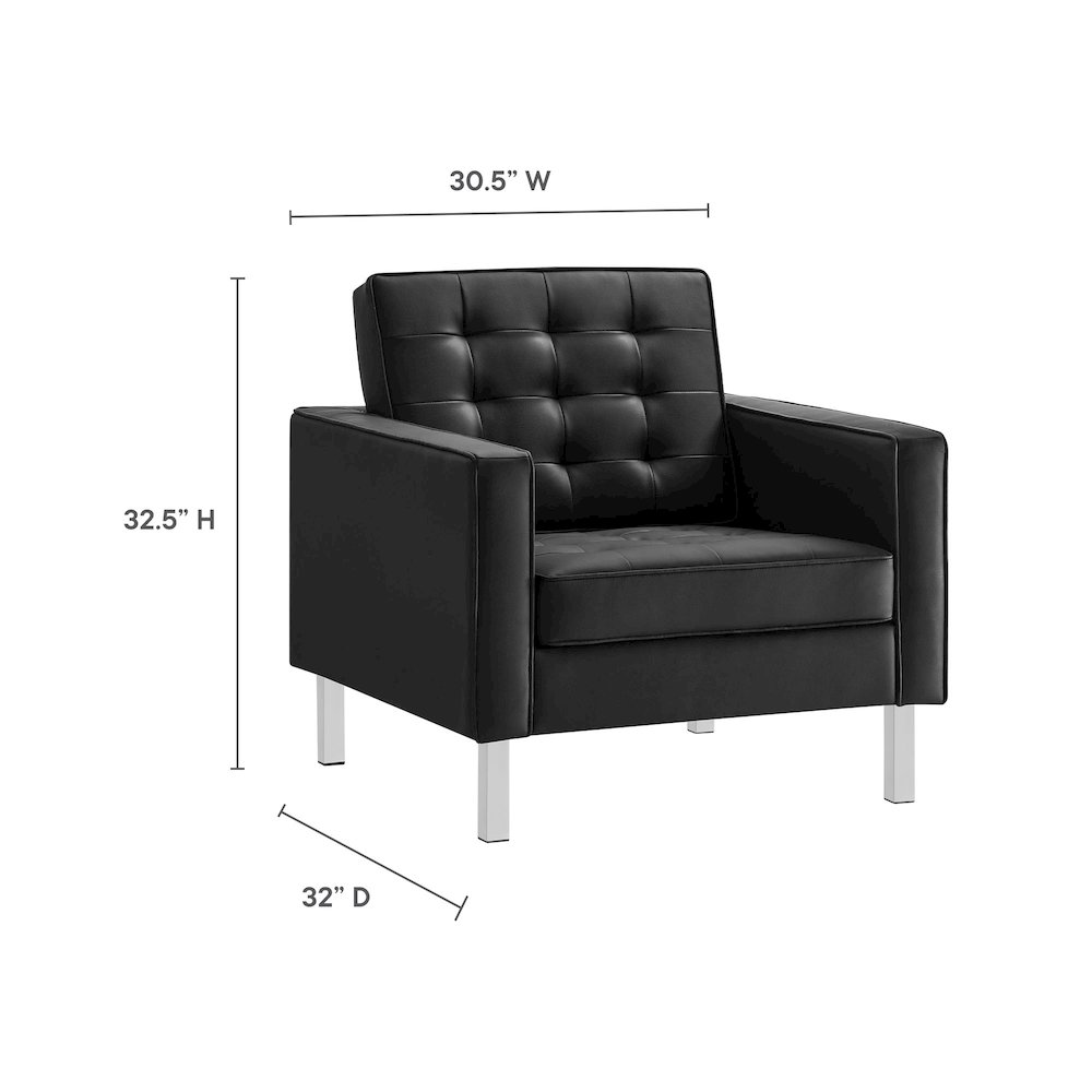 Loft Tufted Vegan Leather Armchair. Picture 3