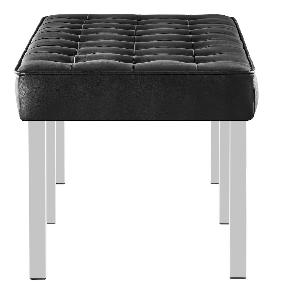 Loft Tufted Vegan Leather Bench. Picture 4