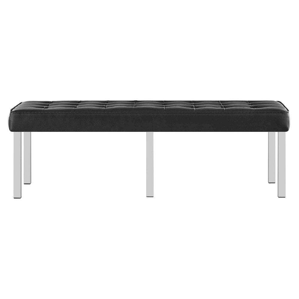 Loft Tufted Vegan Leather Bench. Picture 5