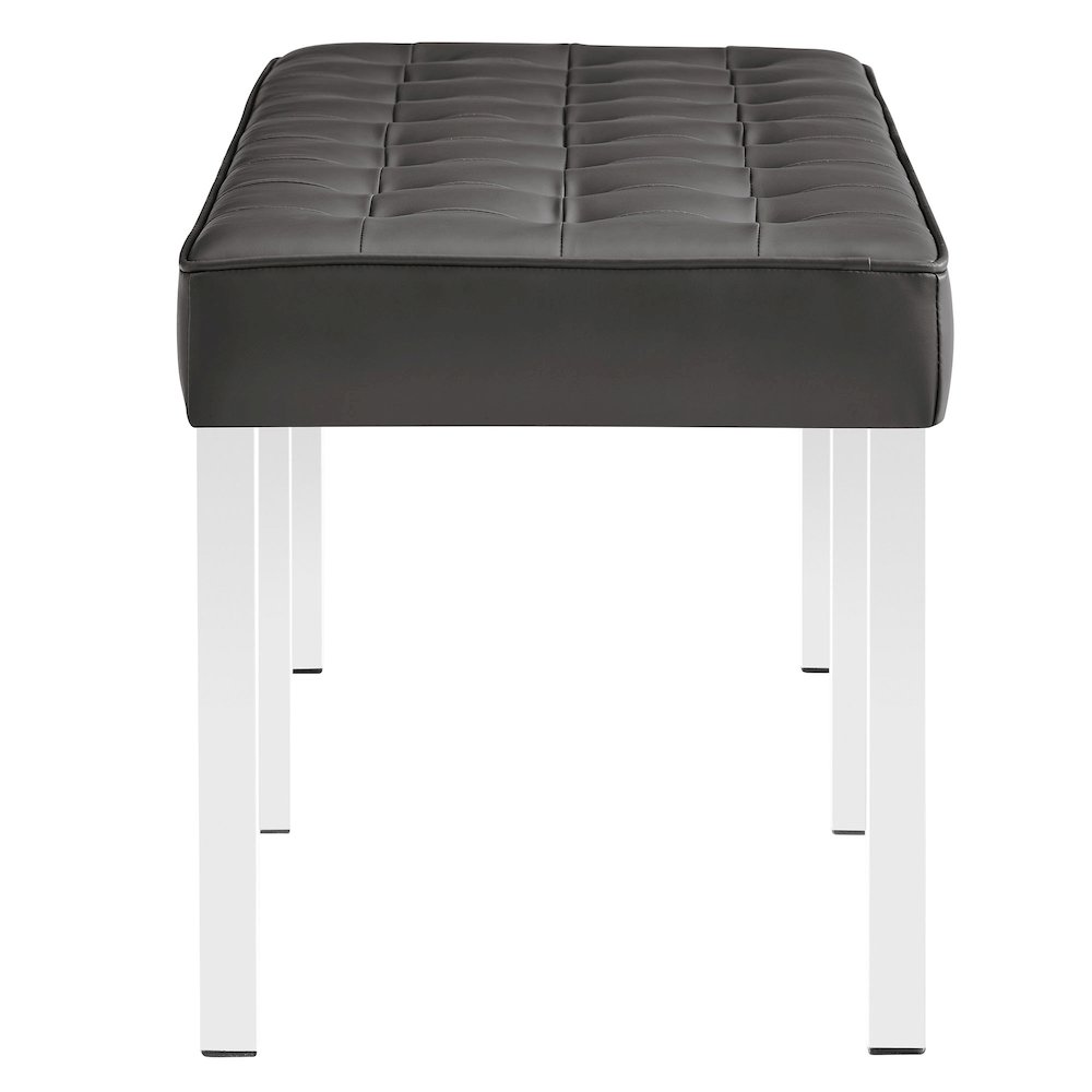 Loft Tufted Vegan Leather Bench. Picture 4