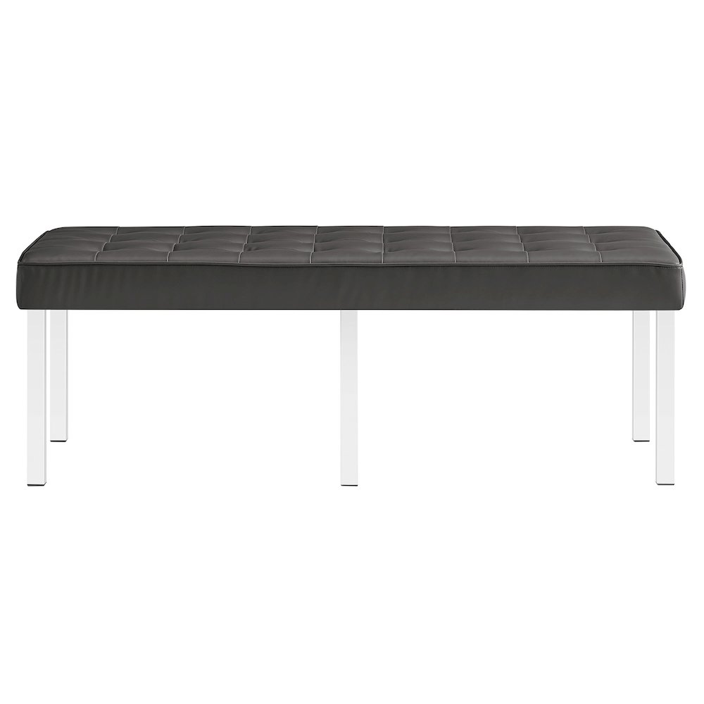 Loft Tufted Vegan Leather Bench. Picture 5