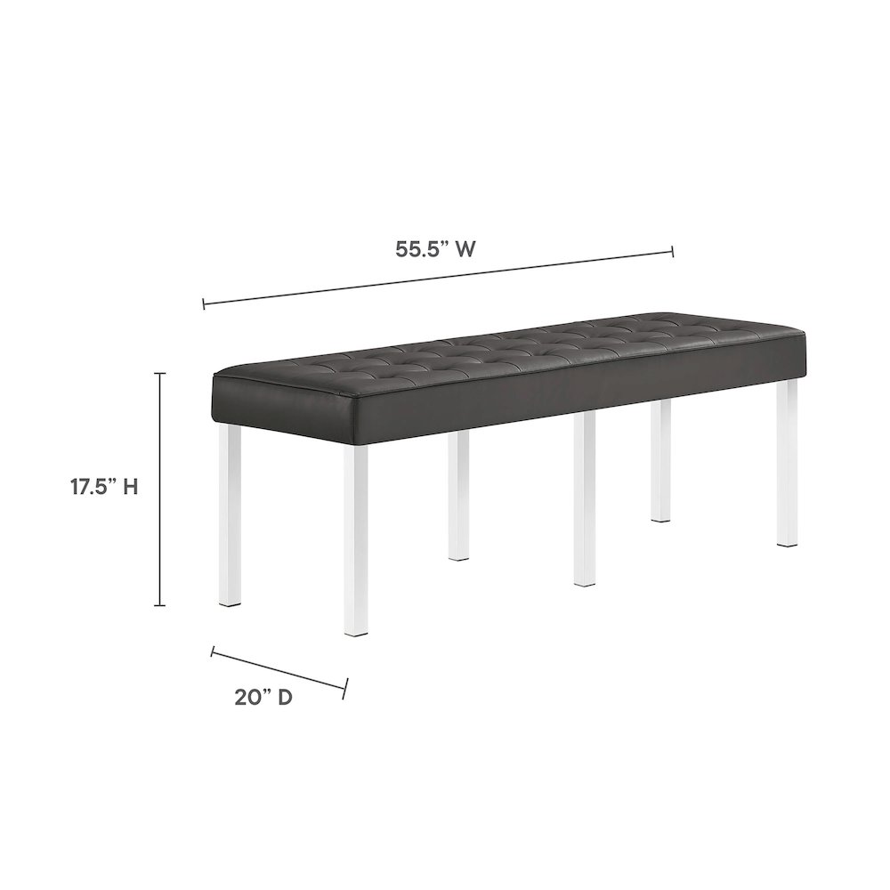 Loft Tufted Vegan Leather Bench. Picture 3