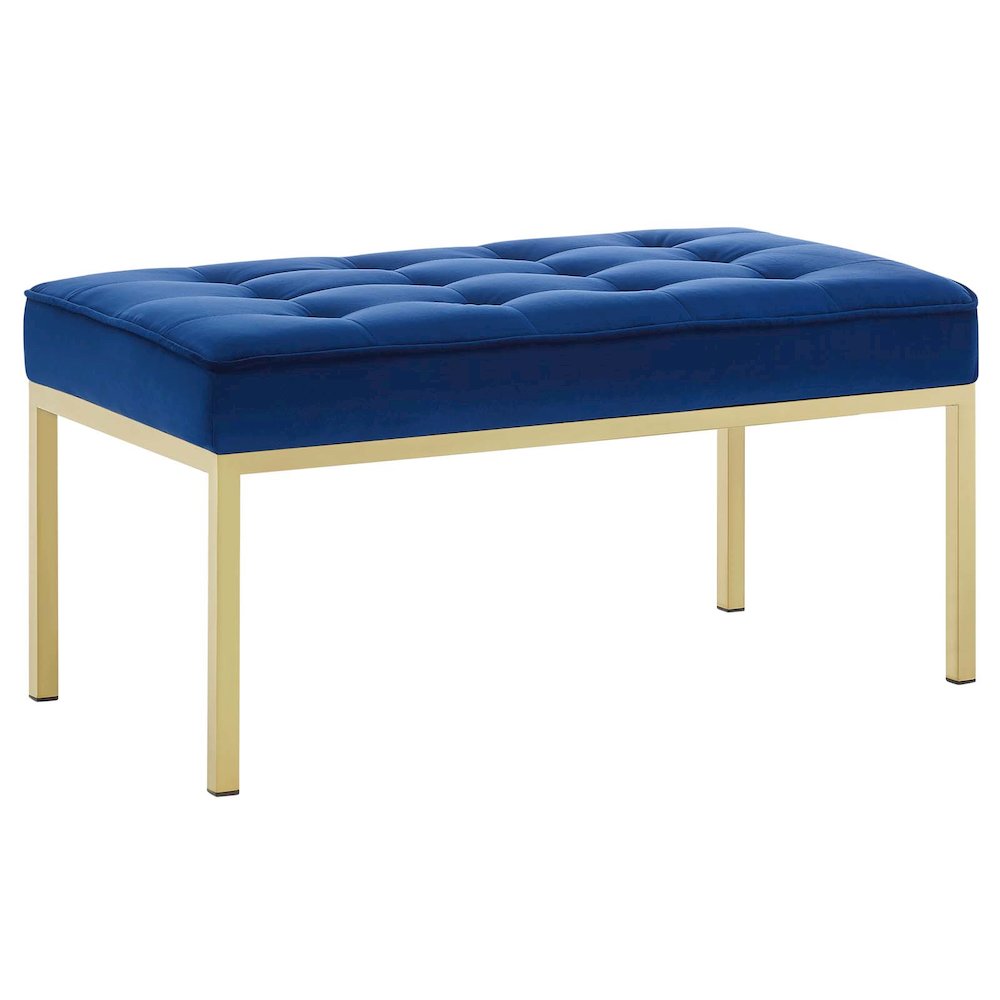 Loft Gold Stainless Steel Leg Medium Performance Velvet Bench. Picture 1