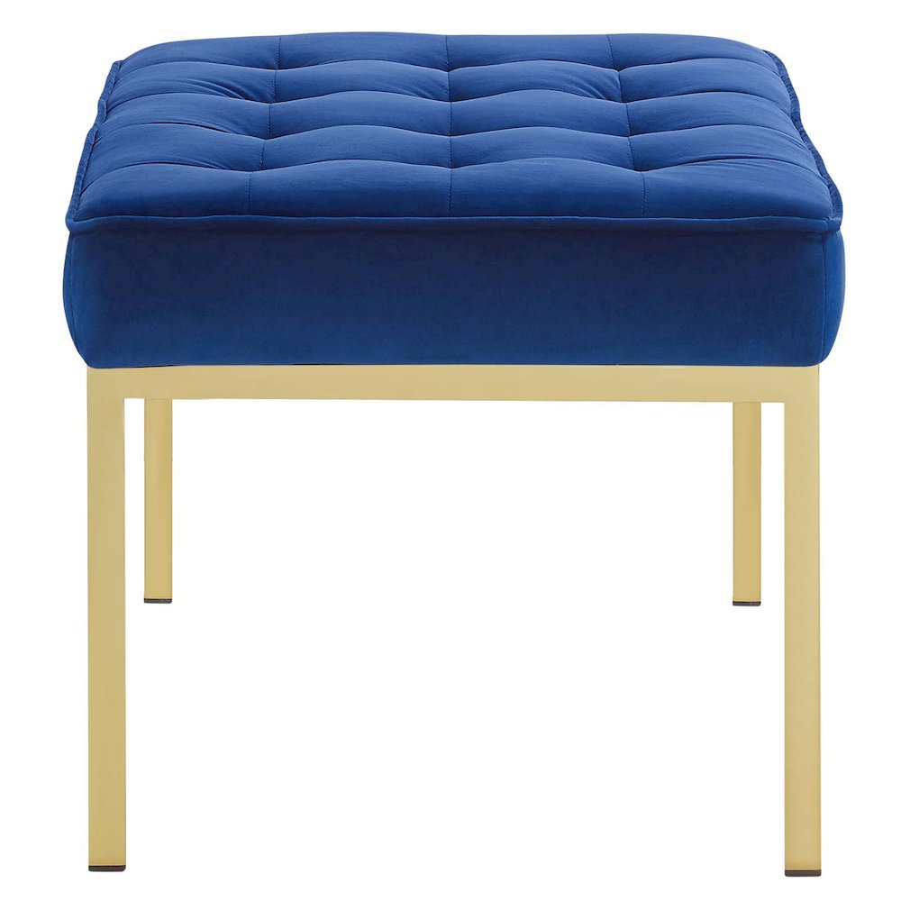 Loft Gold Stainless Steel Leg Medium Performance Velvet Bench. Picture 2