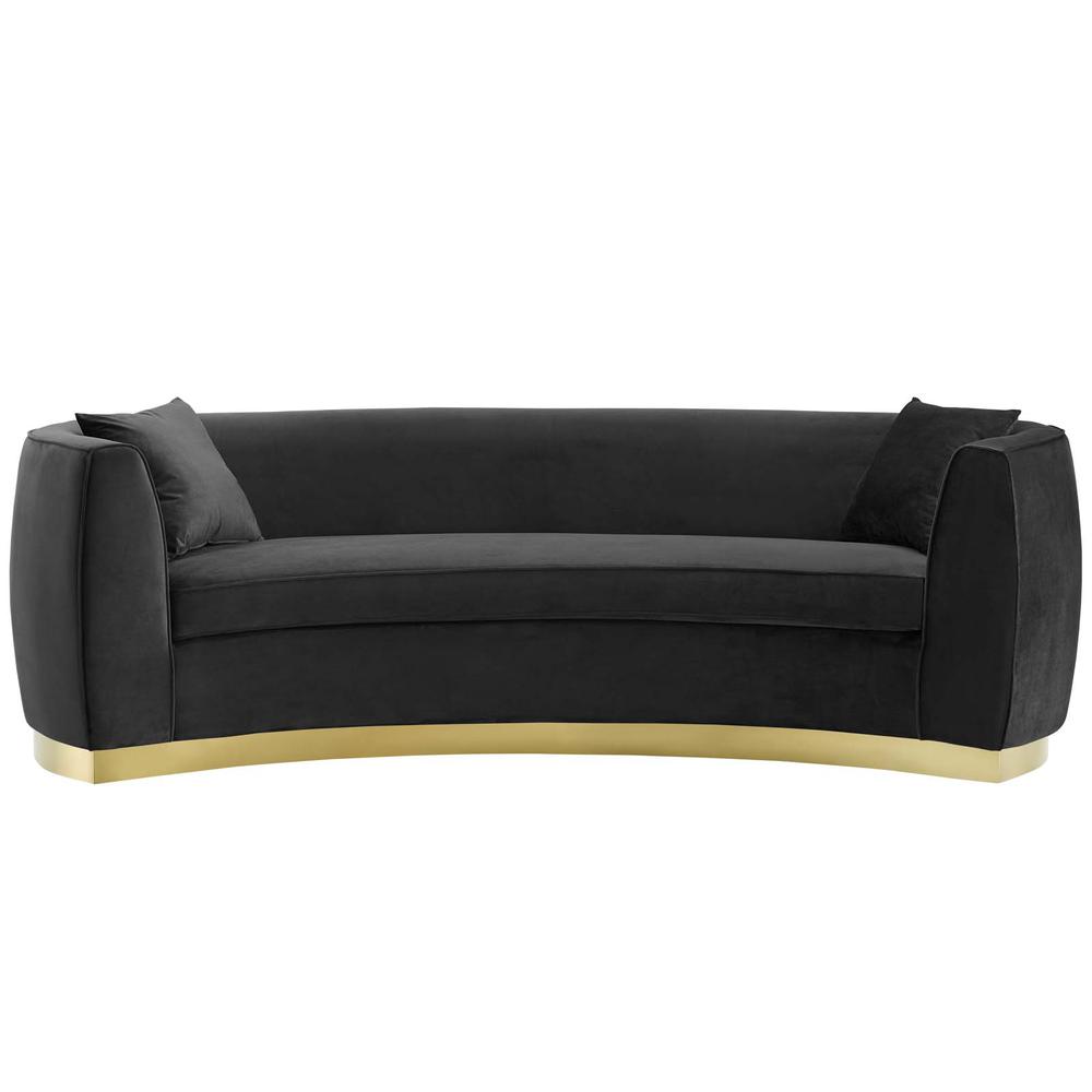 Resolute Curved Performance Velvet Sofa. Picture 1
