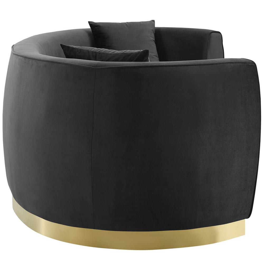 Resolute Curved Performance Velvet Sofa. Picture 3