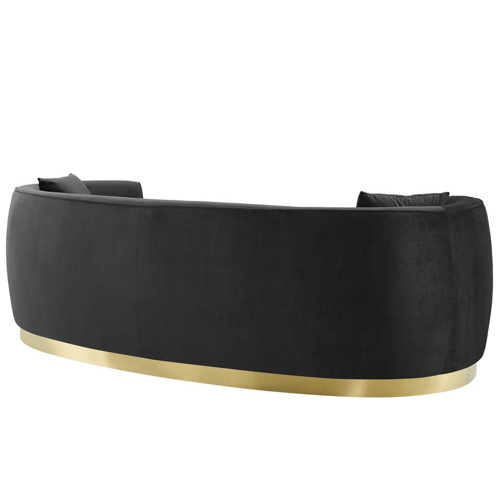 Resolute Curved Performance Velvet Sofa. Picture 4