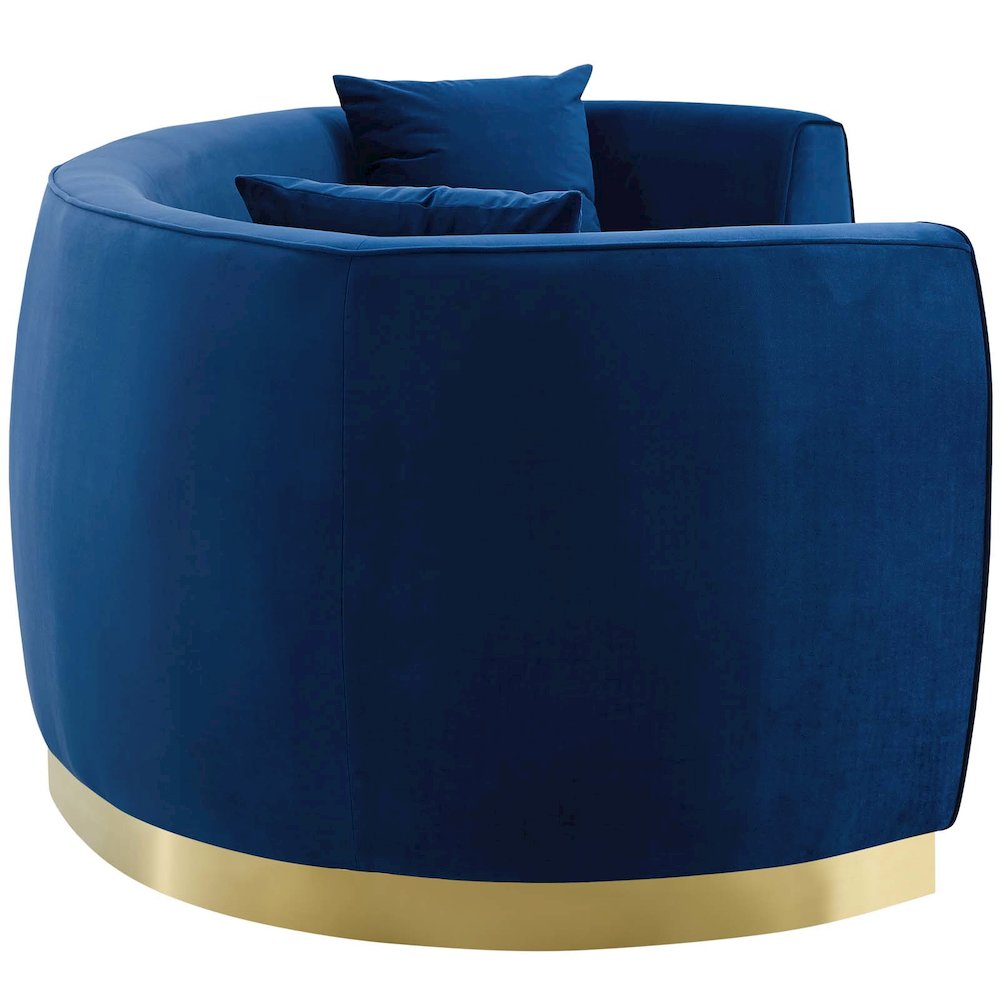 Resolute Curved Performance Velvet Sofa. Picture 3