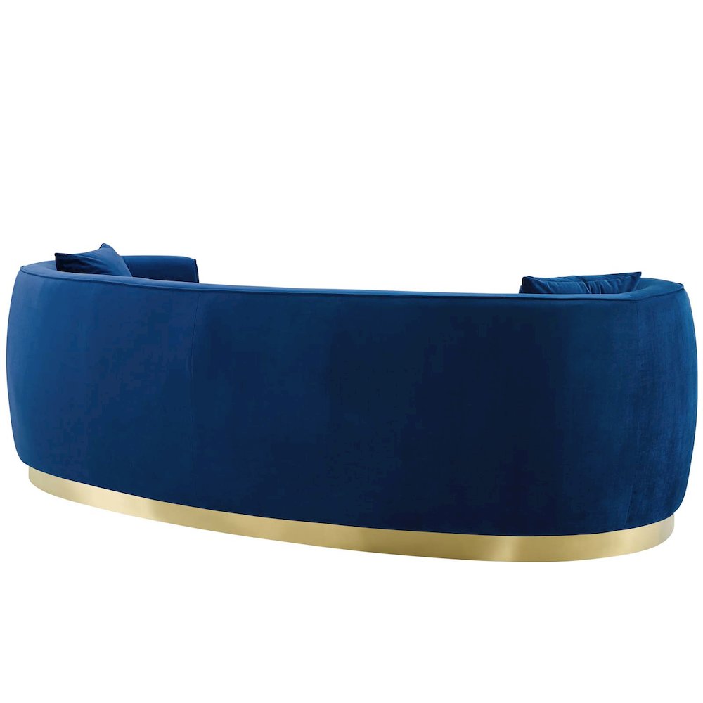 Resolute Curved Performance Velvet Sofa. Picture 4