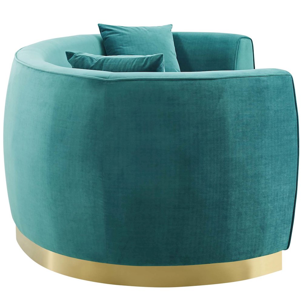Resolute Curved Performance Velvet Sofa. Picture 3