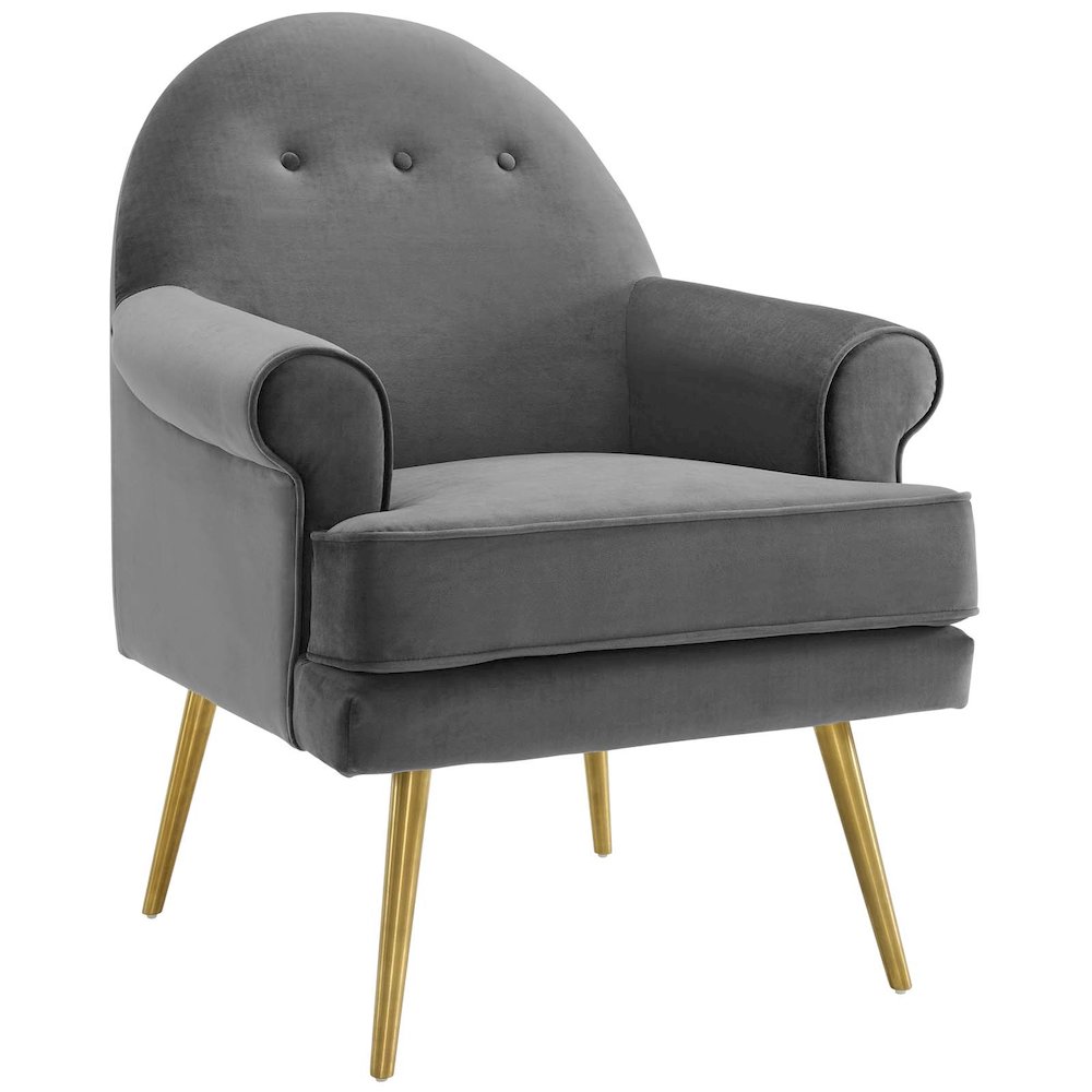 Revive Tufted Button Accent Performance Velvet Armchair. Picture 1