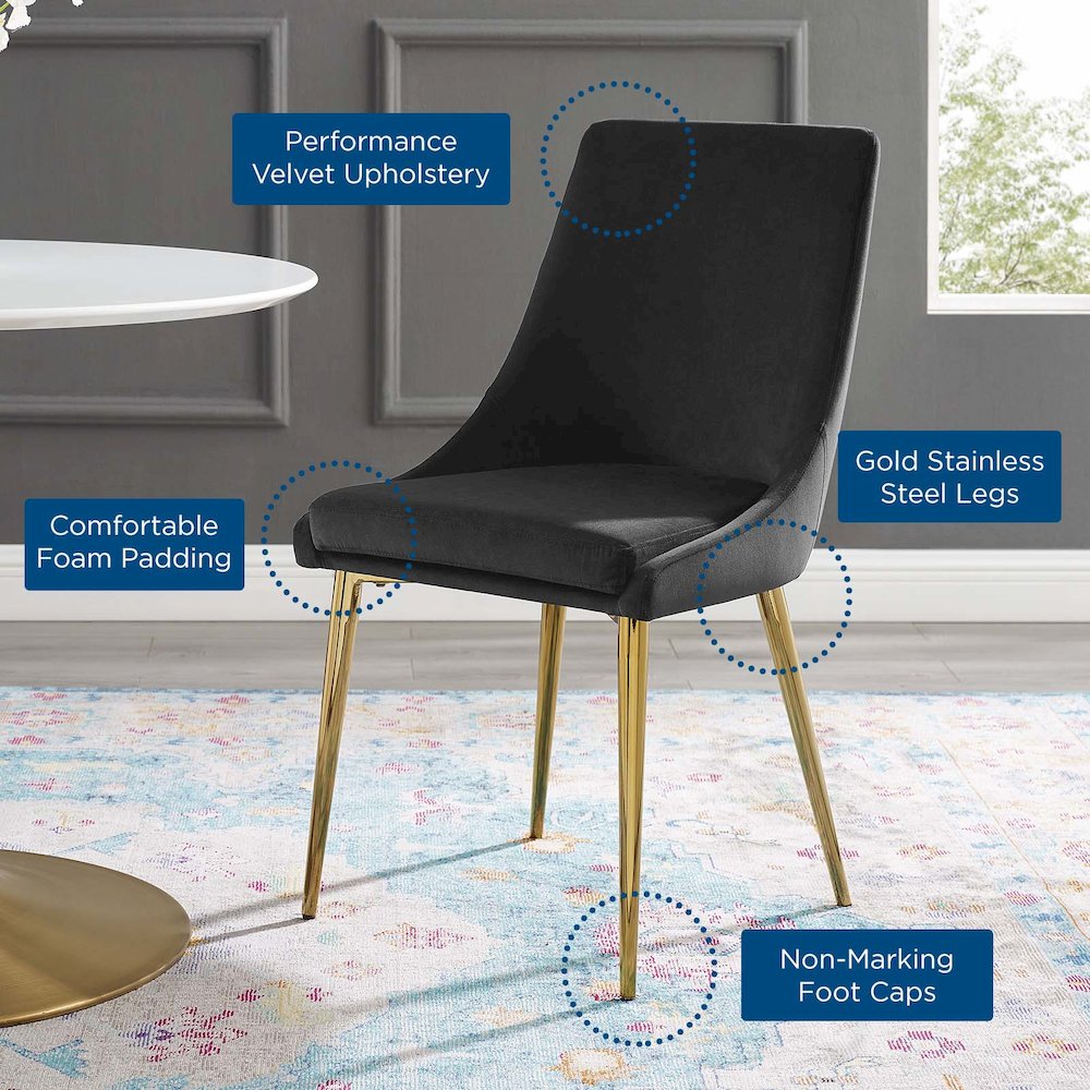 Viscount Modern Accent Performance Velvet Dining Chair. Picture 9