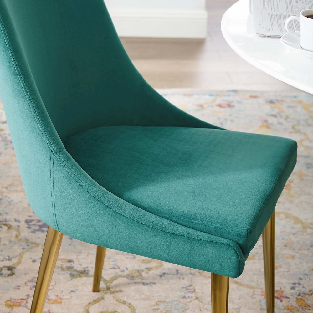 Viscount Modern Accent Performance Velvet Dining Chair. Picture 7