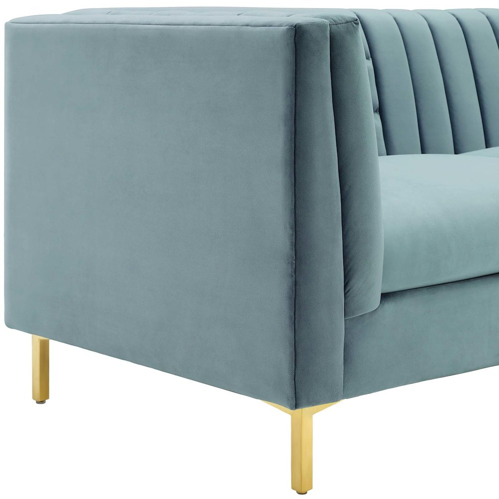 Ingenuity Channel Tufted Performance Velvet Sofa. Picture 4