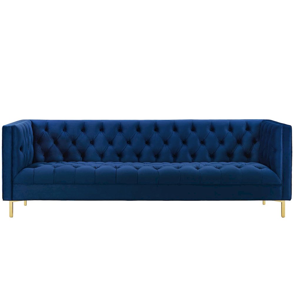 Delight Tufted Button Performance Velvet Sofa. Picture 3