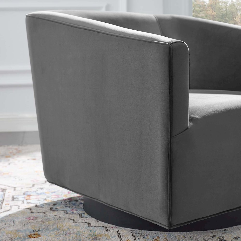 Twist Accent Lounge Performance Velvet Swivel Chair. Picture 7