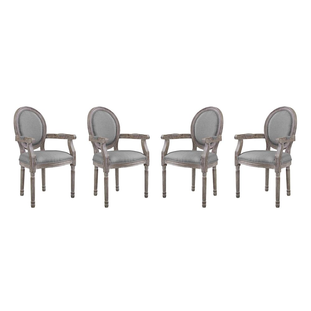 Emanate Upholstered Fabric Dining Armchair Set of 4. Picture 1