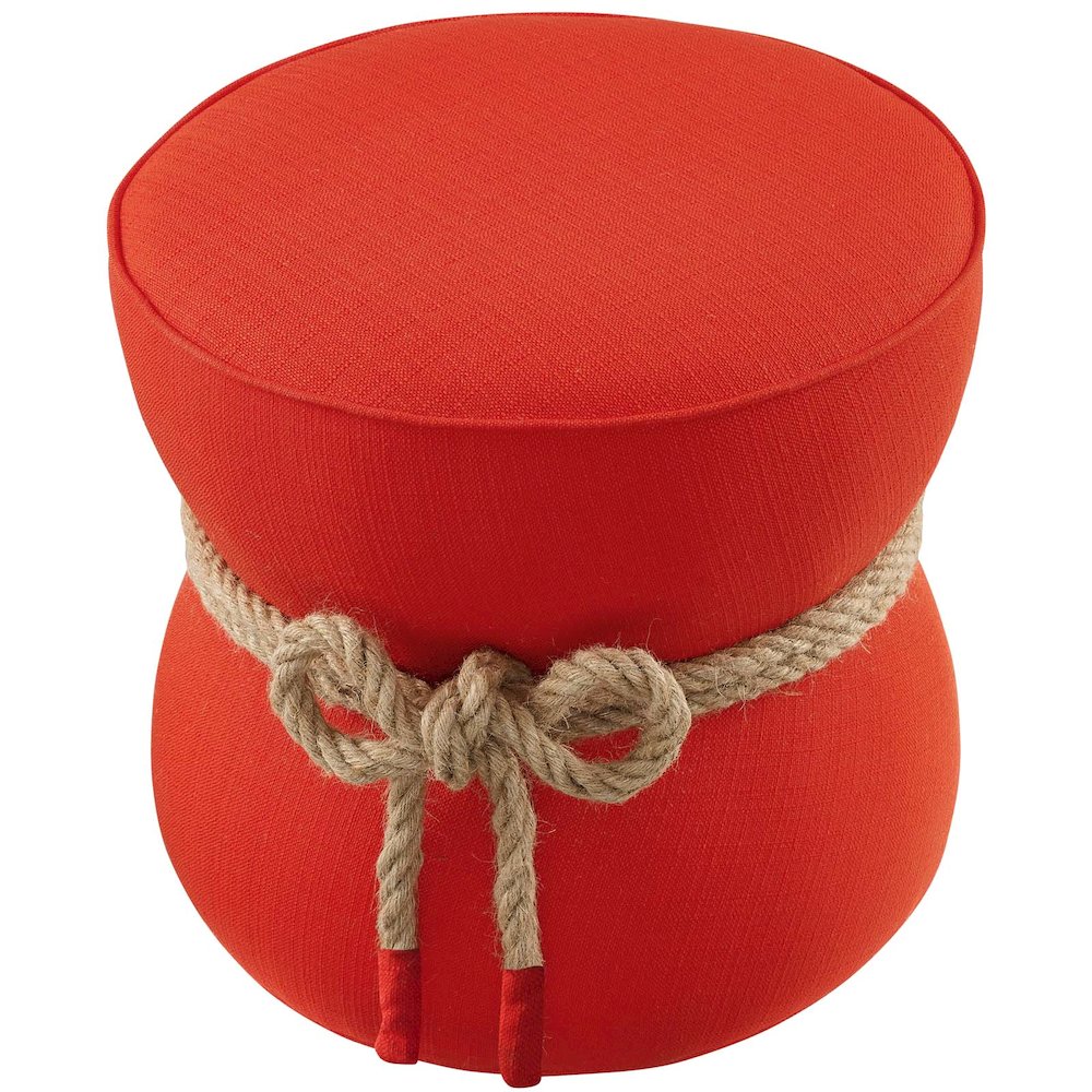 Beat Nautical Rope Upholstered Fabric Ottoman. Picture 2