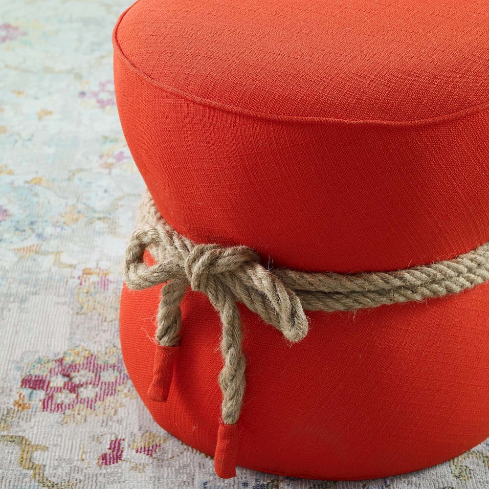 Beat Nautical Rope Upholstered Fabric Ottoman. Picture 5