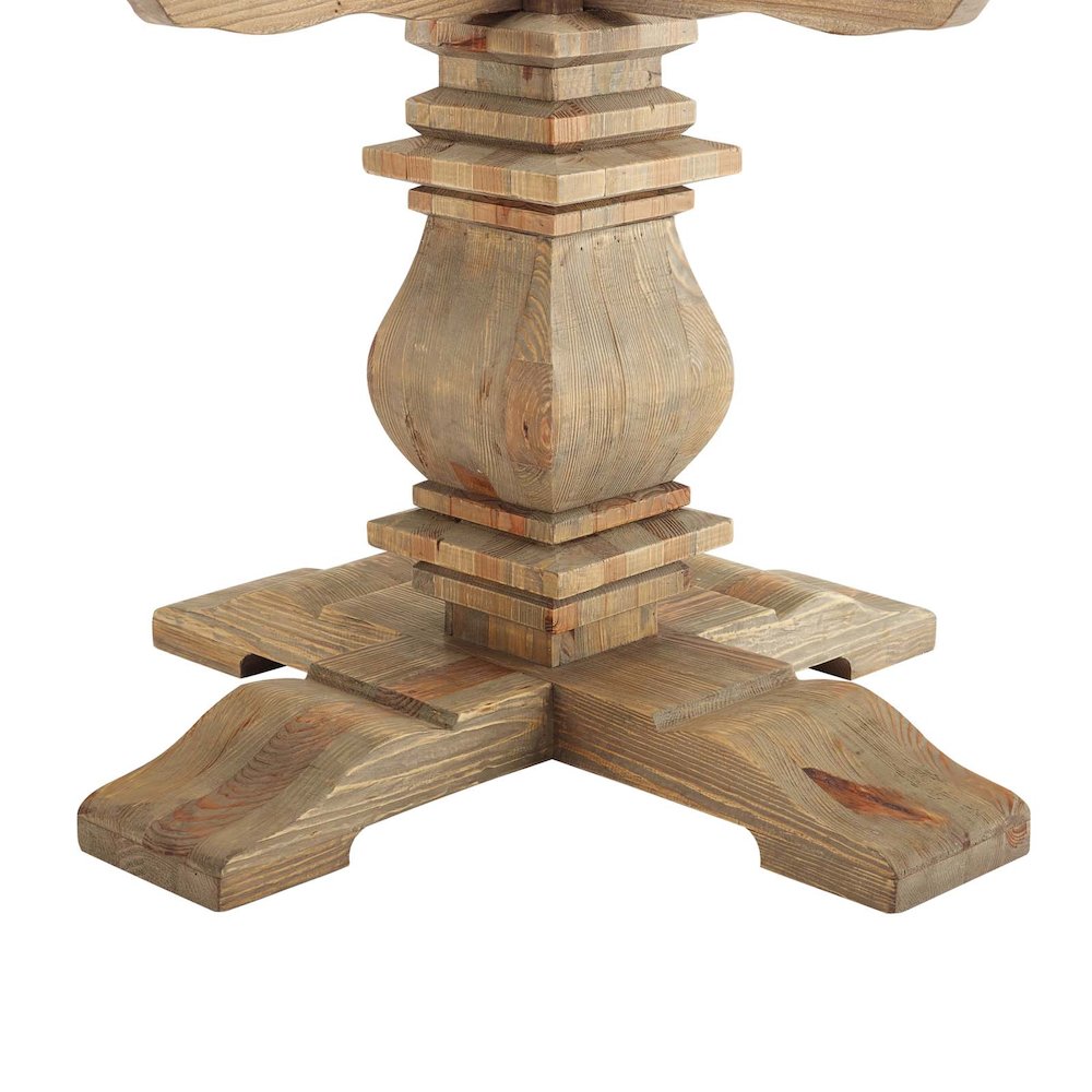 Column 47" Round Pine Wood Dining Table. Picture 3