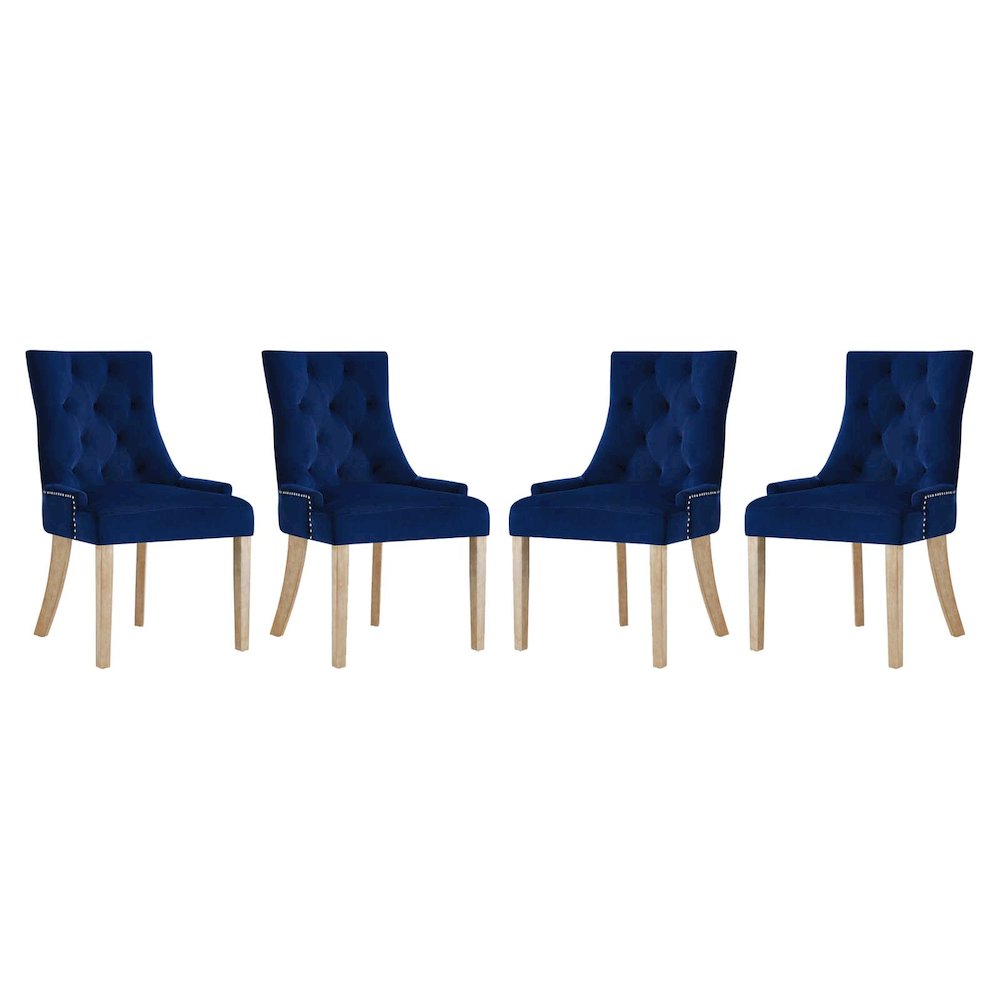 Pose Performance Velvet Dining Chair Set of 4. Picture 1