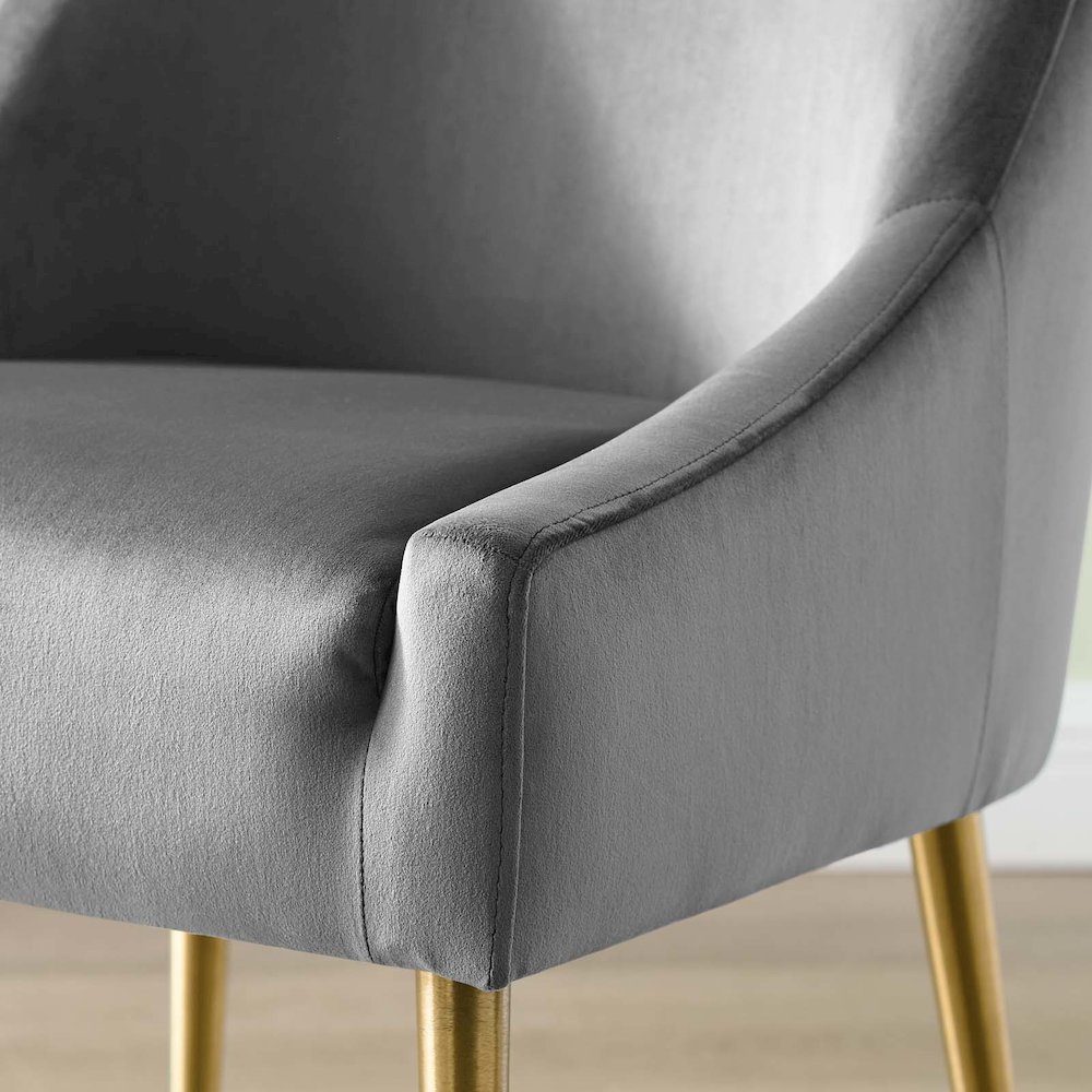 Discern Upholstered Performance Velvet Dining Chair. Picture 5