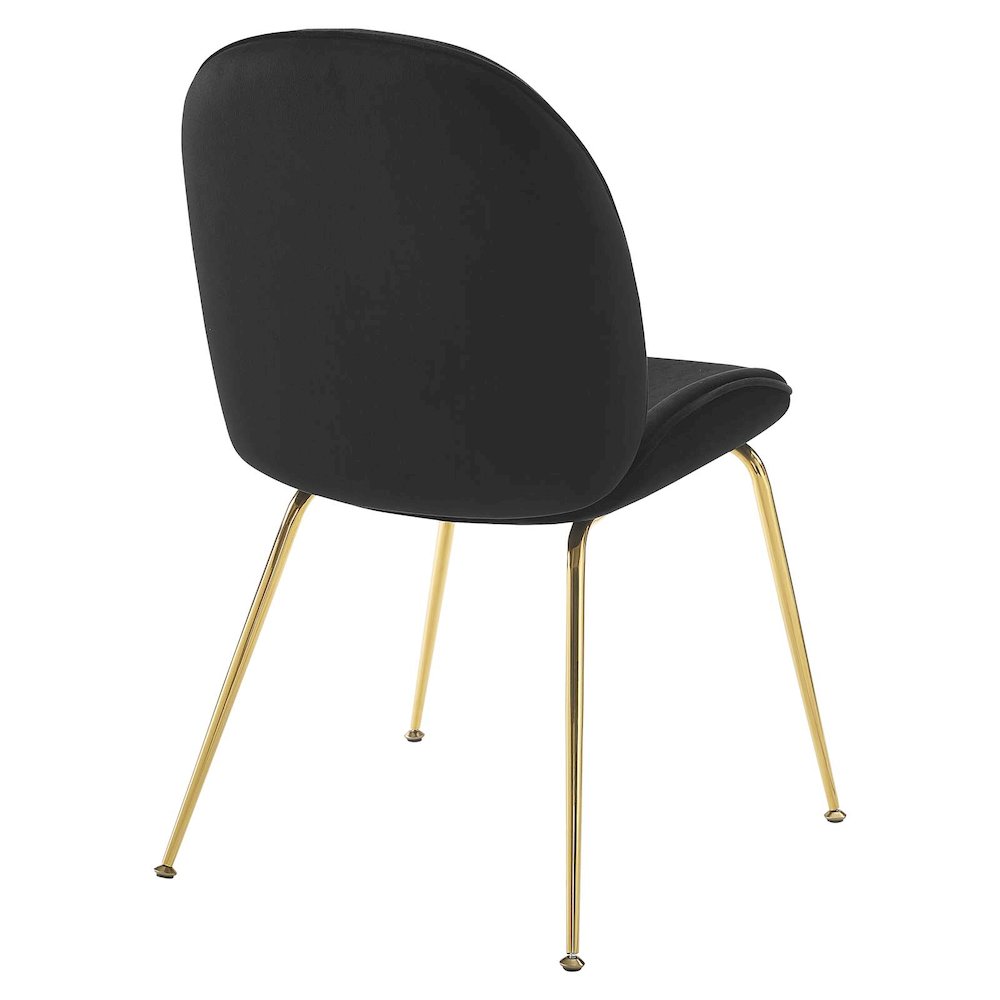 Scoop Gold Stainless Steel Leg Performance Velvet Dining Chair. Picture 4